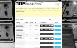 screenshot BBC Sound Effects