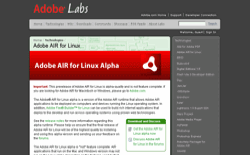 screenshot Adobe AIR for Linux