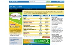 screenshot AOL Beta Center