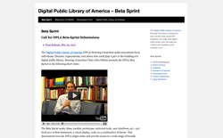 screenshot Digital Public Library of America Beta Sprint