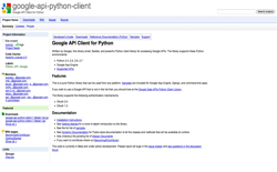 screenshot Google API Client for Python