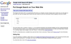 screenshot Google AJAX Search API