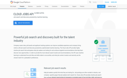 screenshot Google Cloud Jobs API