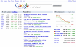 screenshot Google Finance UK