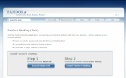 screenshot Pandora Desktop