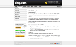 screenshot Pingdom API