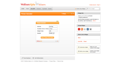 screenshot Wolfram|Alpha Fitness Calculator