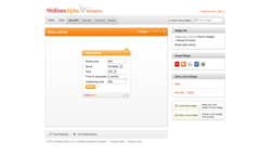 screenshot Wolfram|Alpha Option Pricing