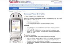 screenshot Yahoo! Shopping Search on Mobile