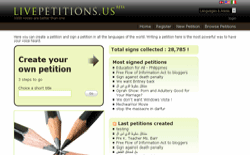 screenshot Livepetitions