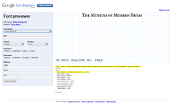 screenshot Google Font Previewer