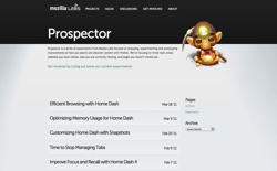 screenshot Mozilla Prospector
