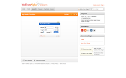 screenshot Wolfram|Alpha My Health Condition
