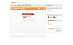screenshot Wolfram|Alpha Ocean Pressure Depth Calculator
