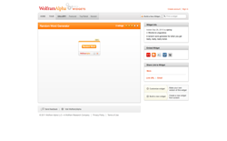 screenshot Wolfram|Alpha Random Word Generator