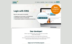 screenshot Login with XING